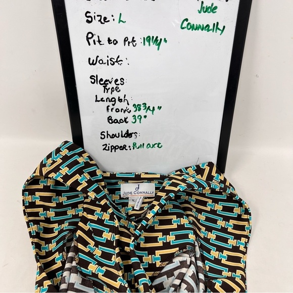 Jude Connally Beth Linked Chain Sleeveless Sheath Dress L Multicolor Flattering - Picture 13 of 13